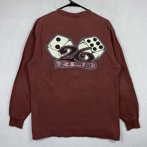 Vintage 26 RED Long Sleeve T Shirt Men's L Red Dice Skate Streetwear Grunge Y2K